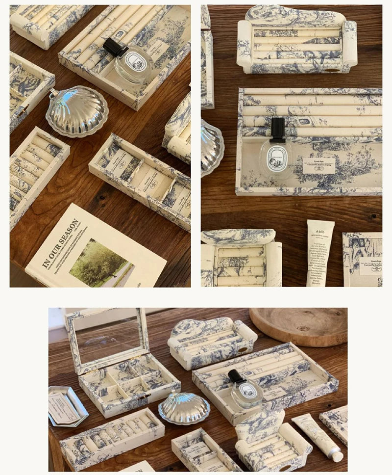 Schmuckdisplay Tablett – Künstlerisches Leinen-Design, Verschiedene Grössen