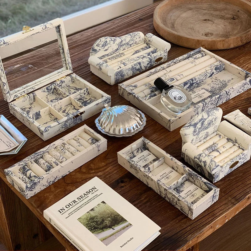 Schmuckdisplay Tablett – Künstlerisches Leinen-Design, Verschiedene Grössen