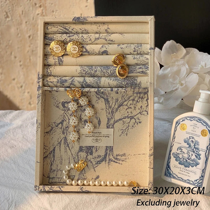 Schmuckdisplay Tablett – Künstlerisches Leinen-Design, Verschiedene Grössen