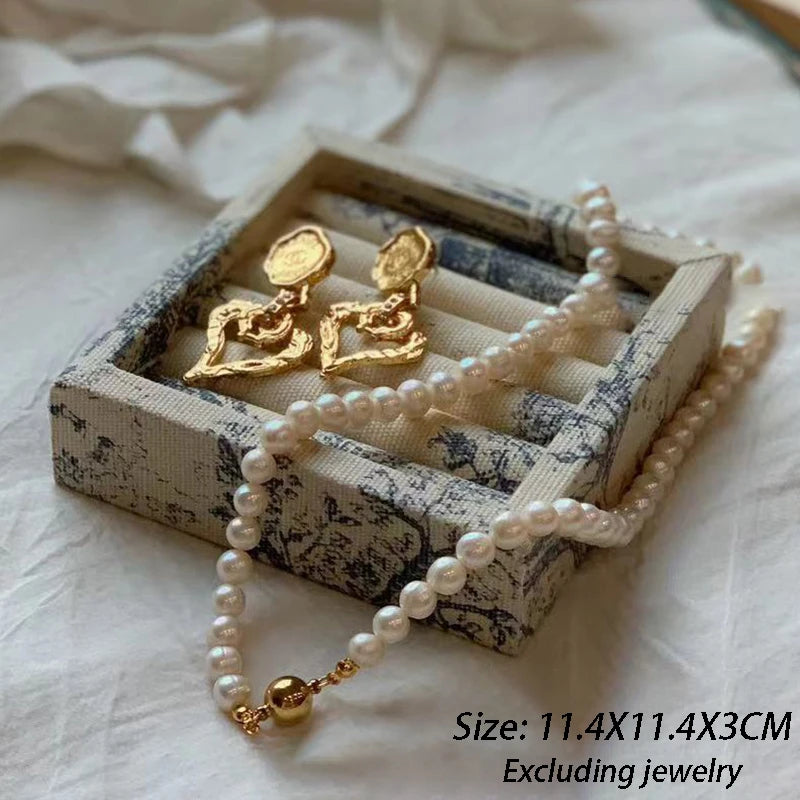 Schmuckdisplay Tablett – Künstlerisches Leinen-Design, Verschiedene Grössen