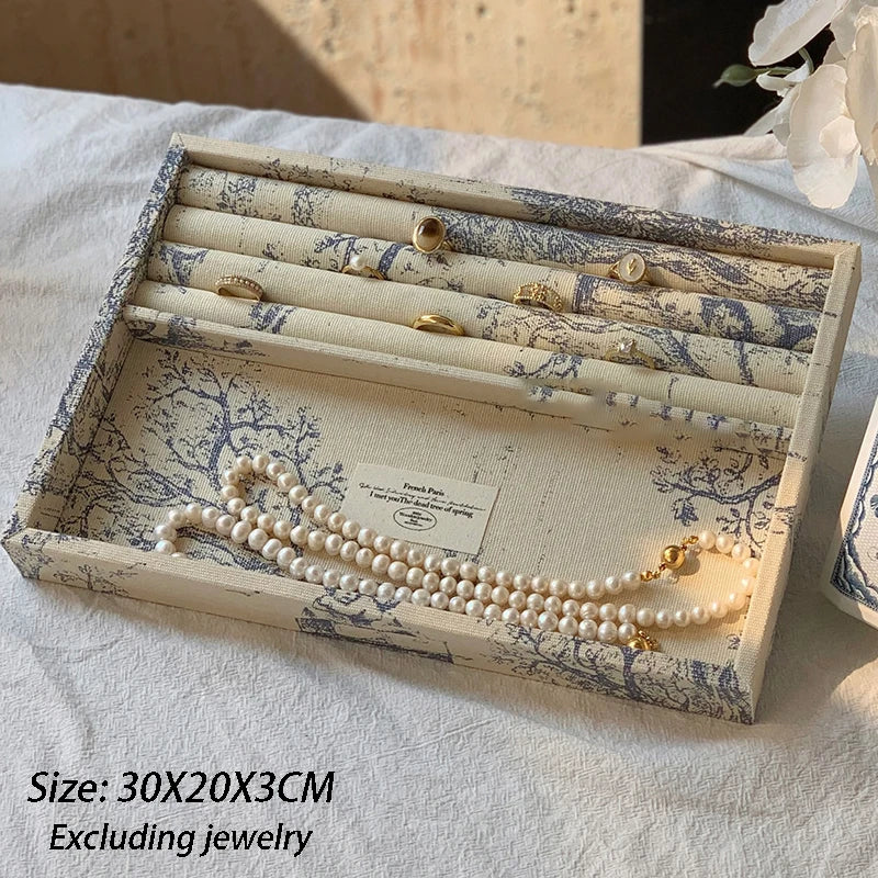 Schmuckdisplay Tablett – Künstlerisches Leinen-Design, Verschiedene Grössen