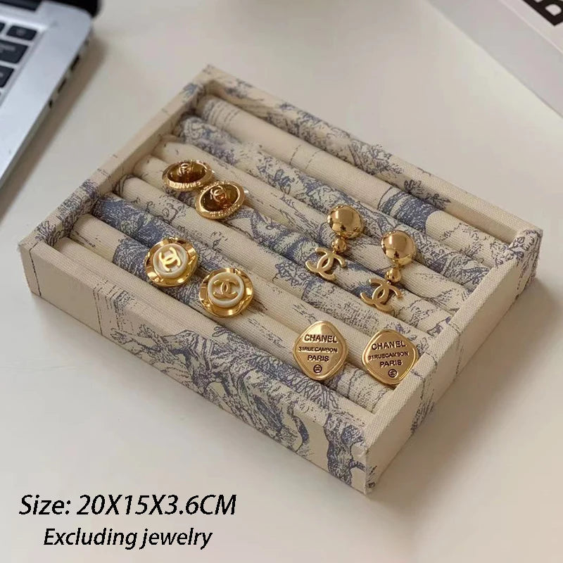 Schmuckdisplay Tablett – Künstlerisches Leinen-Design, Verschiedene Grössen