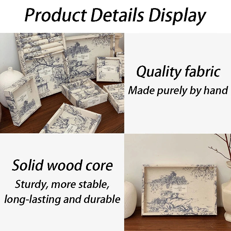 Schmuckdisplay Tablett – Künstlerisches Leinen-Design, Verschiedene Grössen