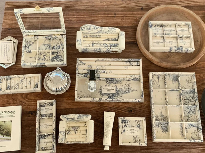 Schmuckdisplay Tablett – Künstlerisches Leinen-Design, Verschiedene Grössen