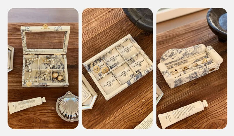 Schmuckdisplay Tablett – Künstlerisches Leinen-Design, Verschiedene Grössen