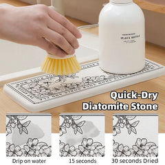 Schnell Trocknende Diatomit-Matte – Stein Design – Wasserabsorbierend