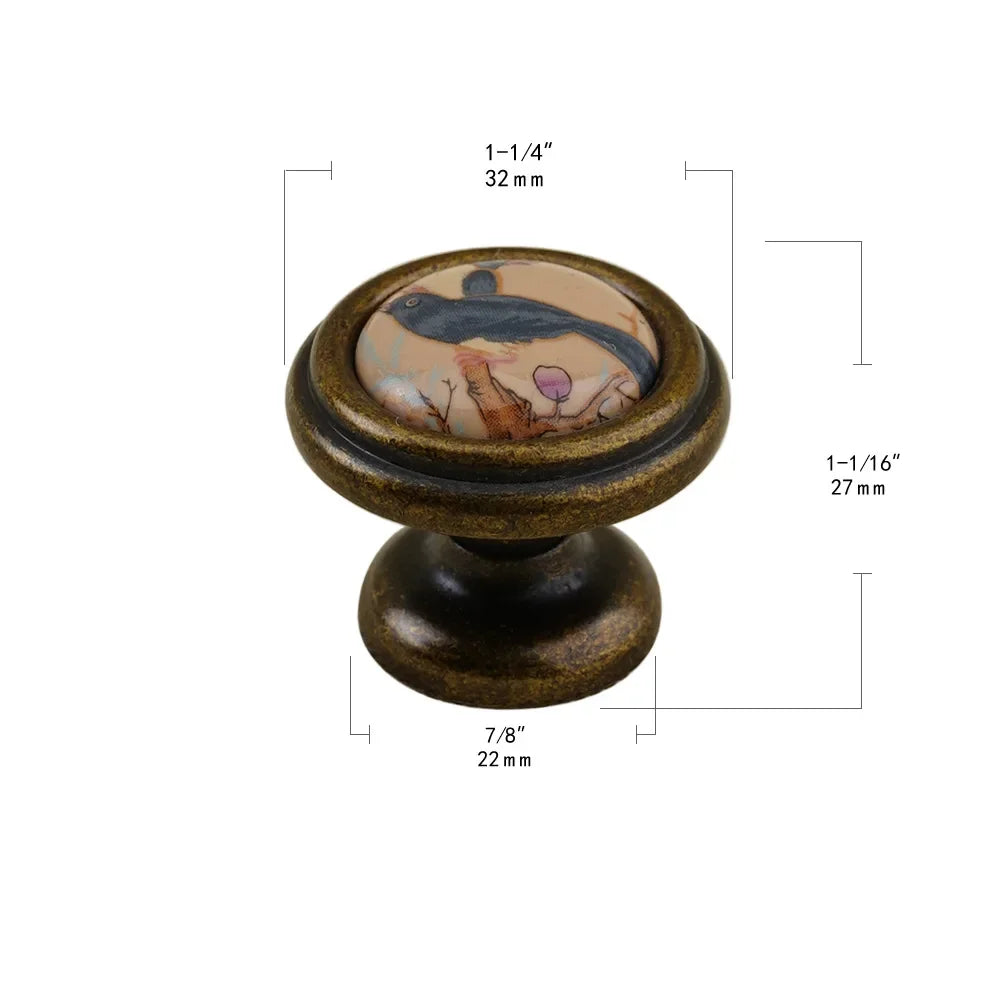 Schrankknopf – Antikes Keramikdesign 96mm
