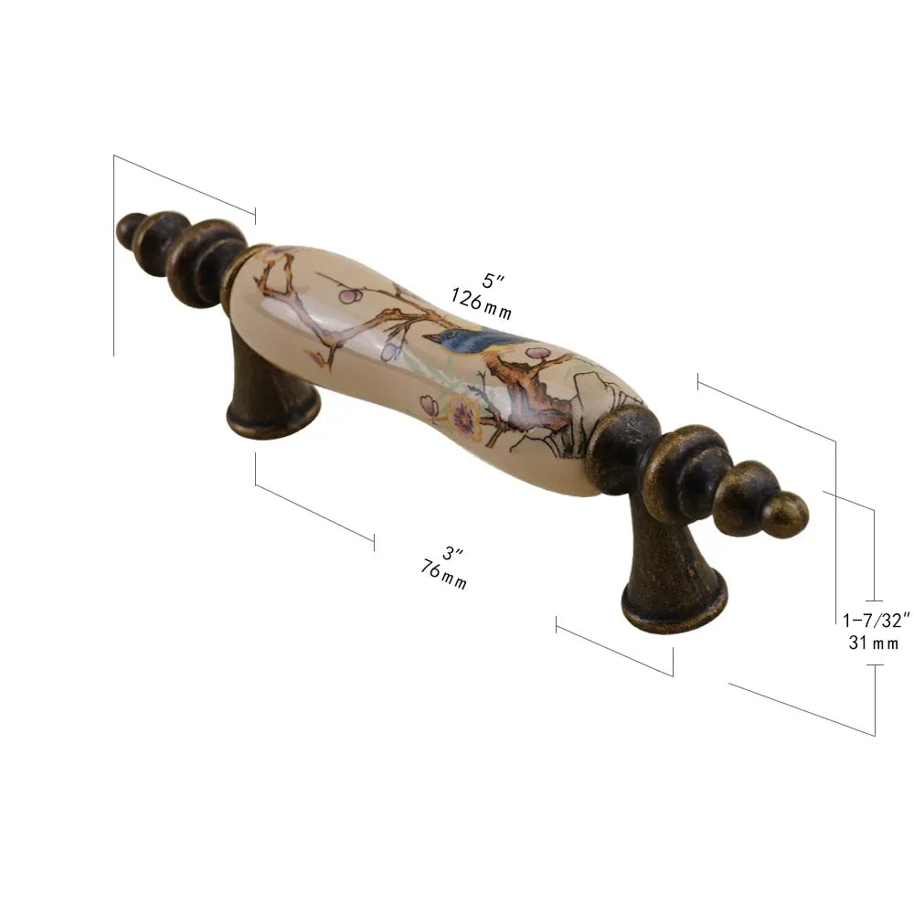 Schrankknopf – Antikes Keramikdesign 96mm