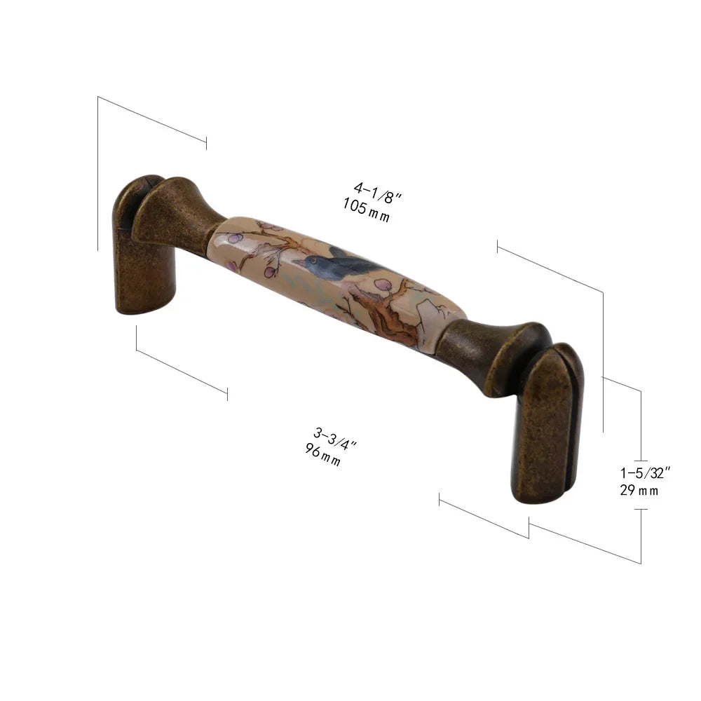 Schrankknopf – Antikes Keramikdesign 96mm