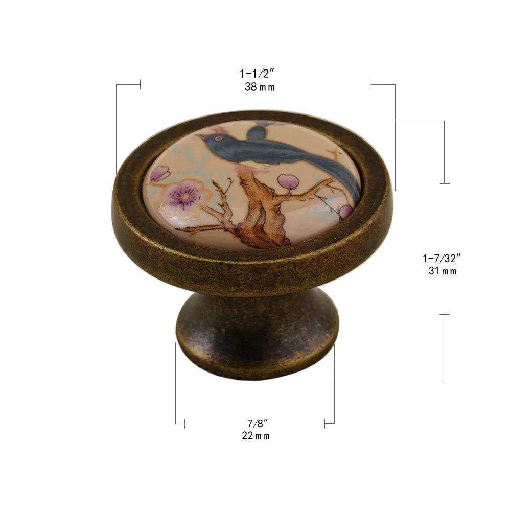 Schrankknopf – Antikes Keramikdesign 96mm