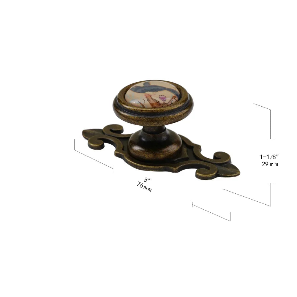 Schrankknopf – Antikes Keramikdesign 96mm