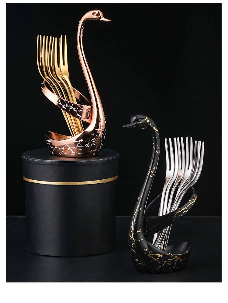 Schwan Besteckständer – Eleganter Edelstahl – Tischdekoration