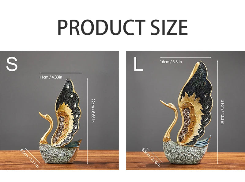 Schwan-Resin-Ornament – Kunstvolles Design, Grössen