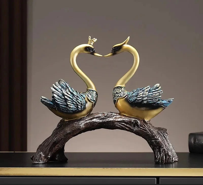 Schwanenornamente – Kunstharz-Design – Wohnzimmerdeko
