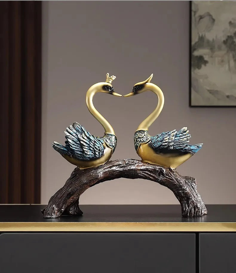 Schwanenornamente – Kunstharz-Design – Wohnzimmerdeko