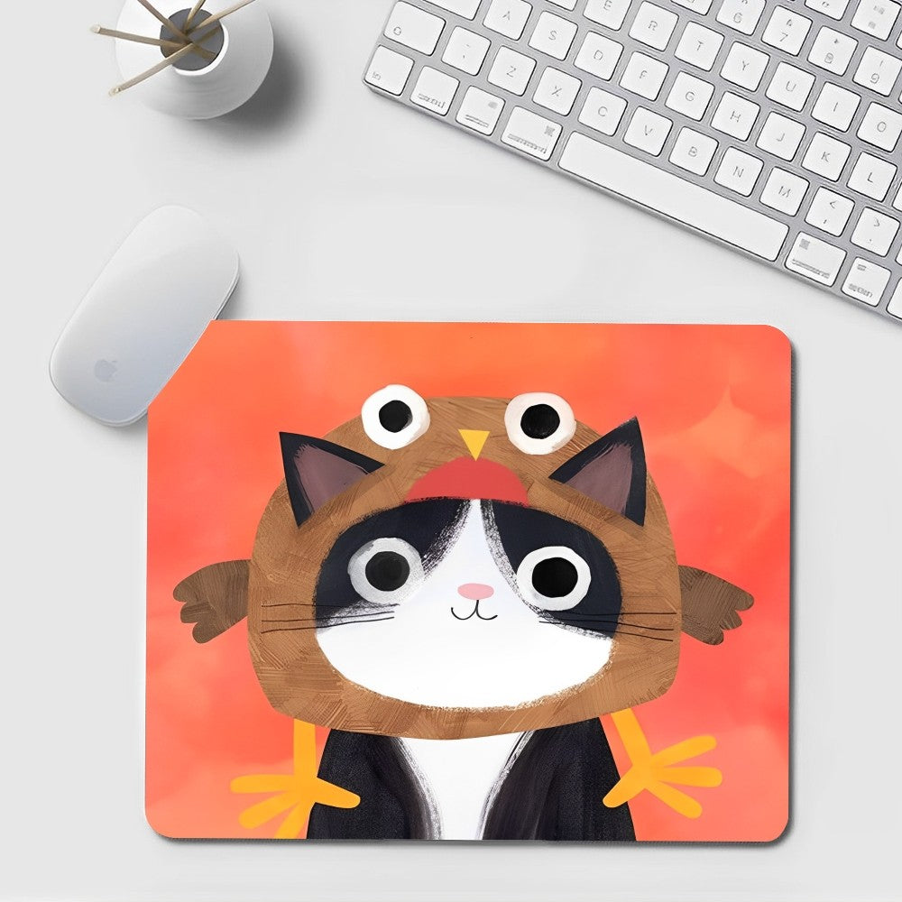 schwarzes kawaii gummi mauspad 20x25cm rechteckig für schreibtisch