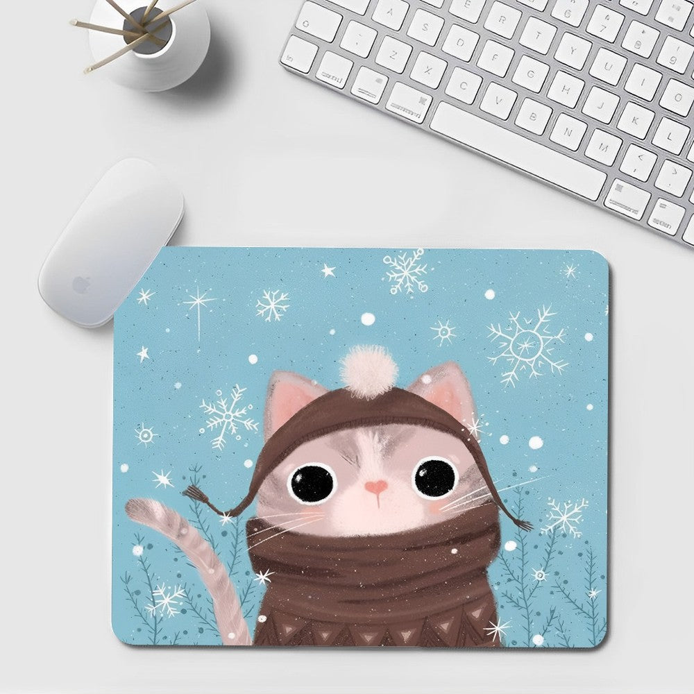 Schwarzes Katze Mauspad aus Gummi im Kawaii Stil, Grösse Nicht LockEdge 20x25cm