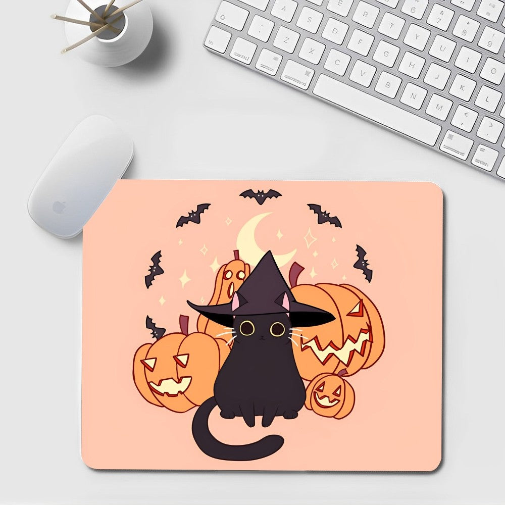 Schwarzes Kawaii Katze Mauspad aus Gummi, Grösse: Nicht LockEdge 20x25cm