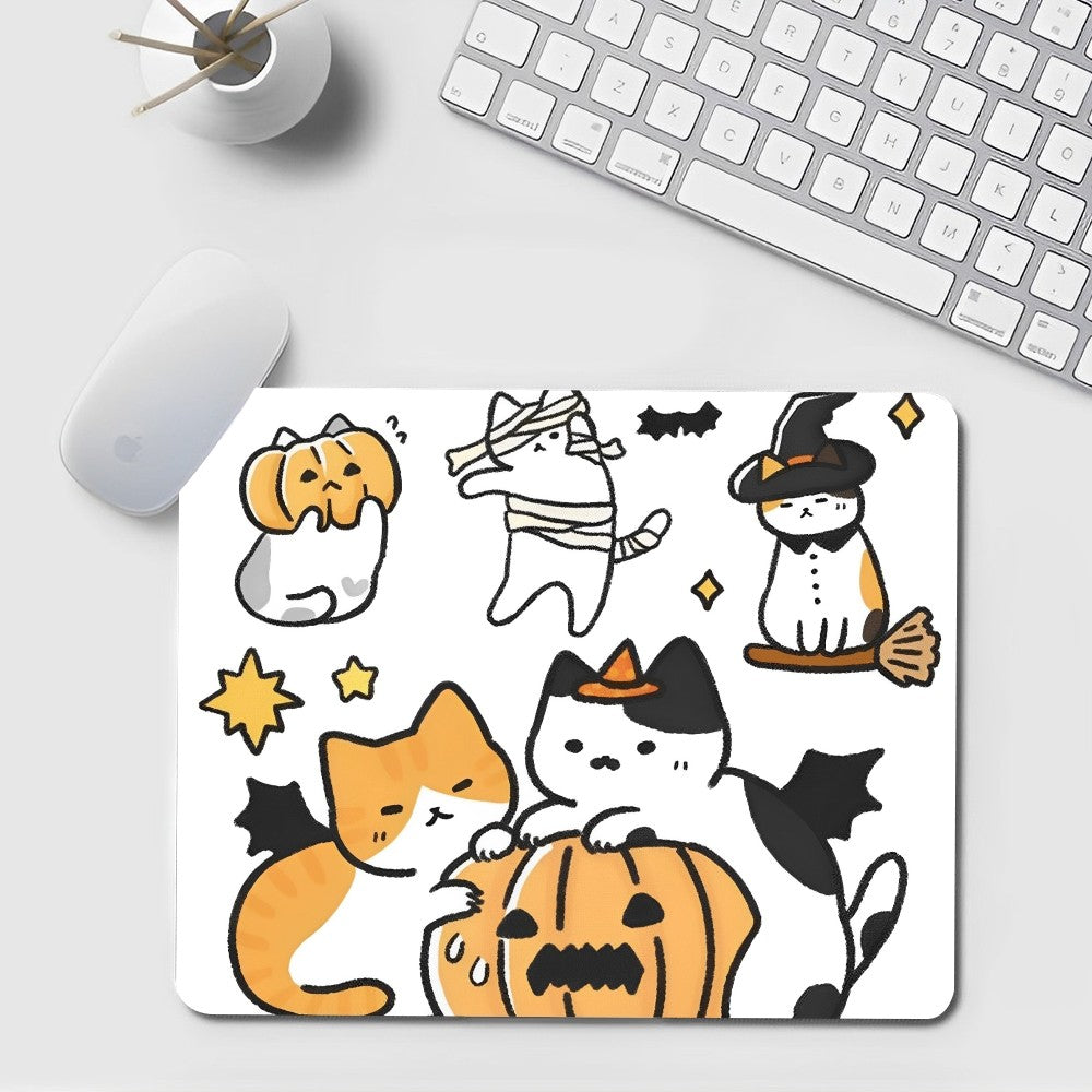 Rechteckiges schwarzes Gummi-Mauspad im Kawaii-Stil, Grösse: Nicht LockEdge 20x25cm, geeignet für Schreibtisch.