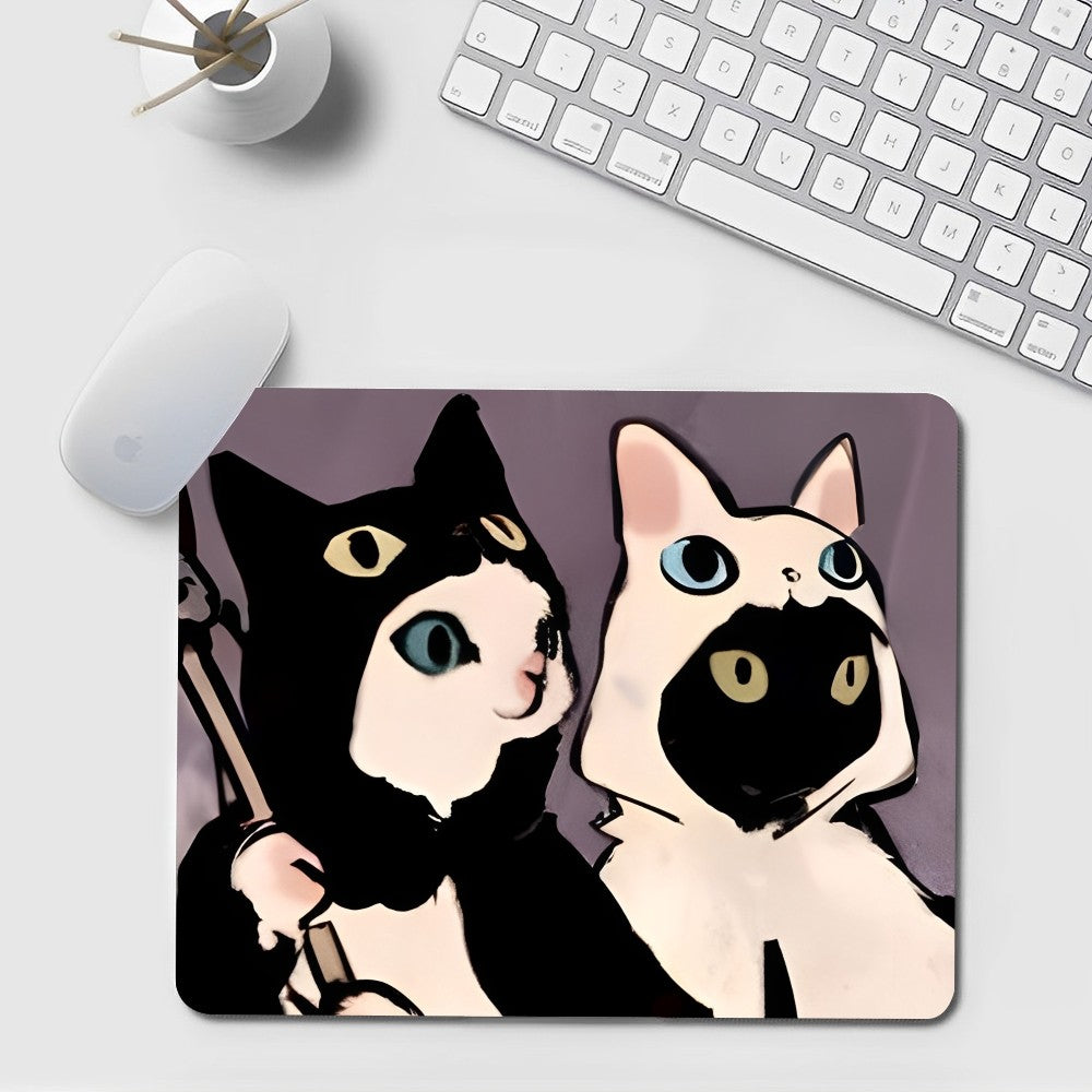 schwarzes kawaii gummi mauspad für den schreibtisch 20x25cm