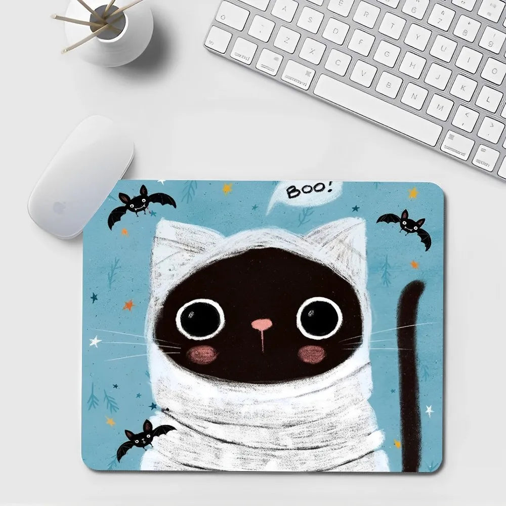 Kawaii schwarze Katze Mauspad aus Gummi, Grösse: Nicht LockEdge 20x25cm