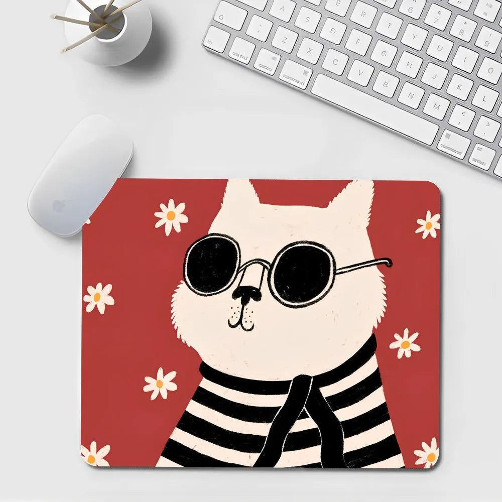 Schwarzes Gummi Kawaii Mauspad 20x25cm mit rutschfester Basis