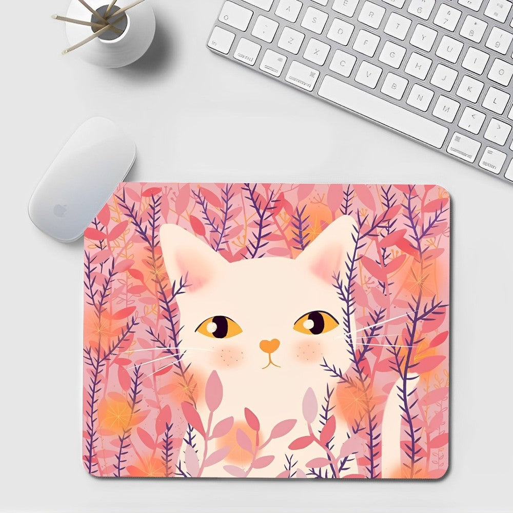 Schwarzes kawaii Mauspad aus Gummi, ohne Rand 20x25 cm