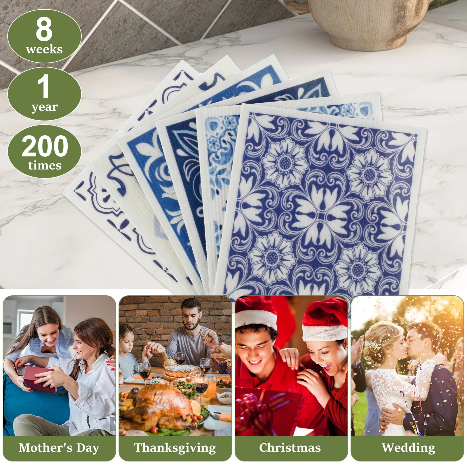 Schwedische Wischtücher – Öko-Design – 17x19.5 cm