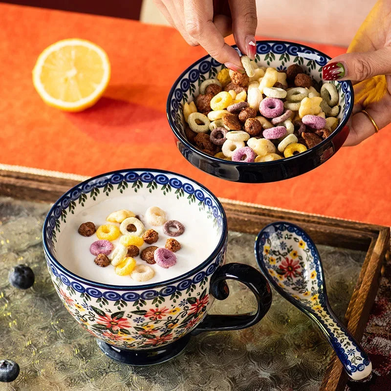 Kreative Porzellan Tassen – Bohemia Stil für Zuhause, 500ml