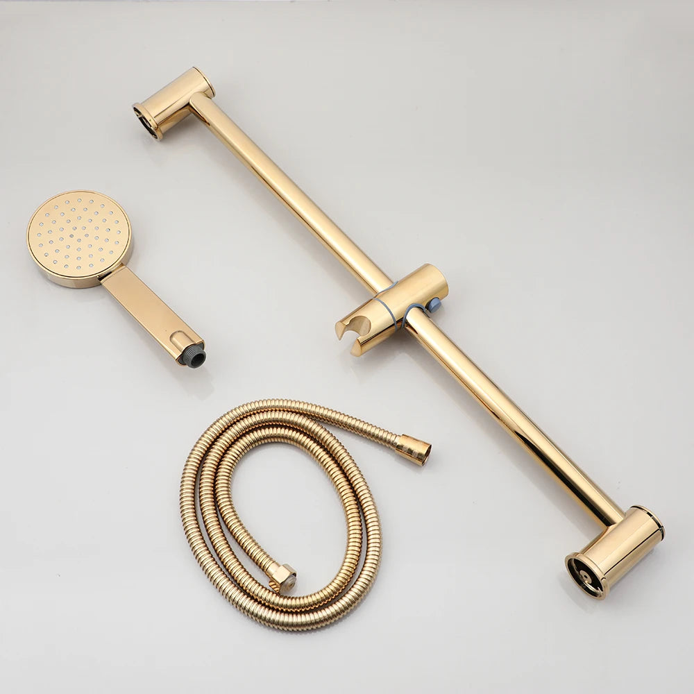 Duschkopf-Set – Gold-Design – Verstellbare Halterung