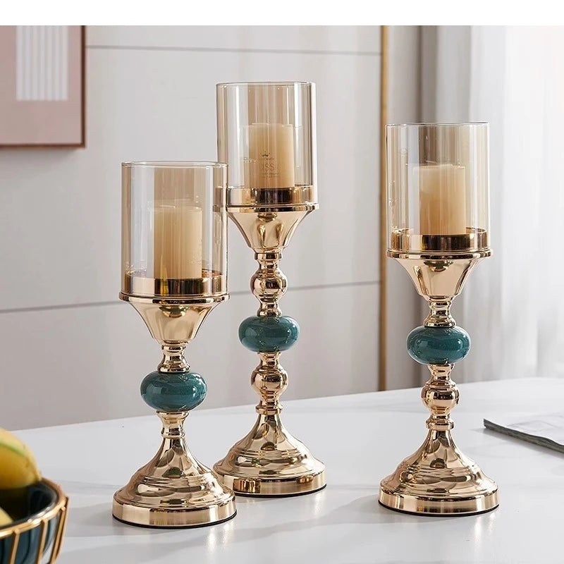 Kerzenhalter – Modernes Metall Glas – Wohn-Deko