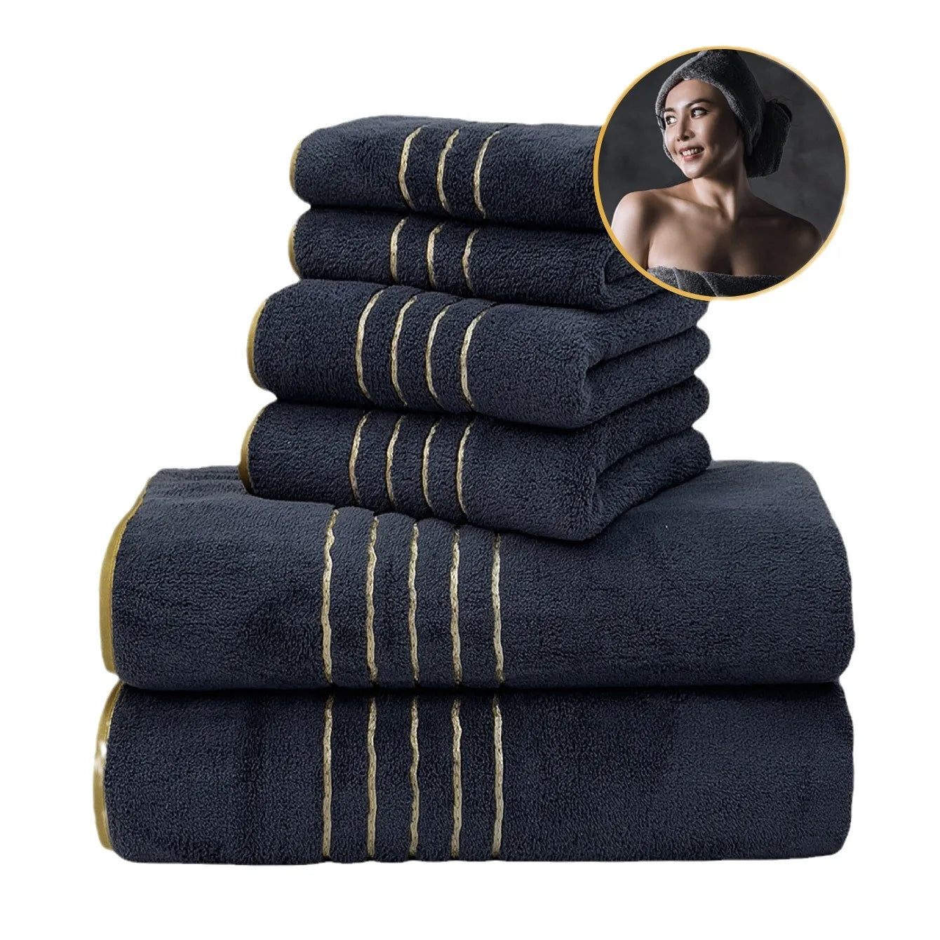Velour Handtuchset – Sanft, Schnell Trocknend – 70x140 cm