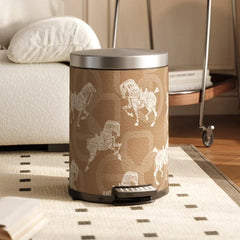 Moderner Edelstahl-Mülltonne 14L mit Leder und Pedal für Küche