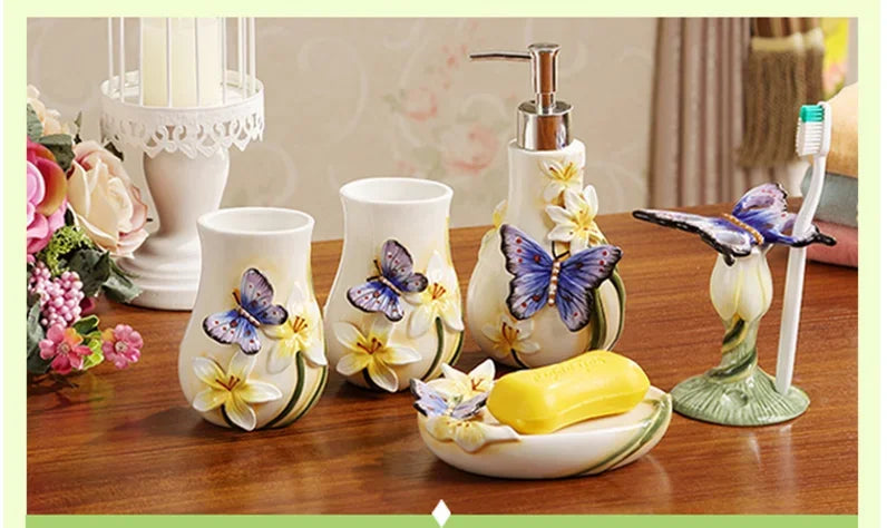 Keramik-Badezimmer-Set – Elegantes 5-teiliges Design