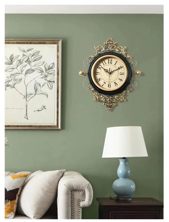 Wanduhr – Retro Metall Rund – Wohnzimmer Dekor