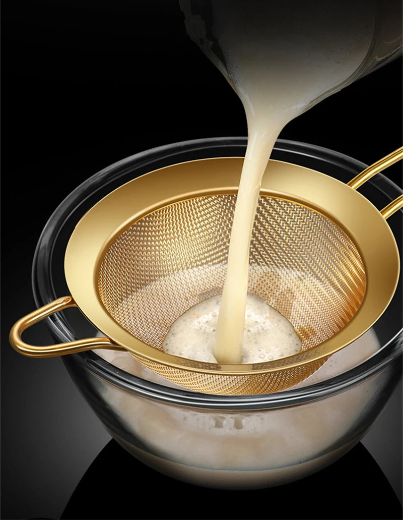 Feinmaschiges Sieb – Gold-Edelstahl – 3 Grössen