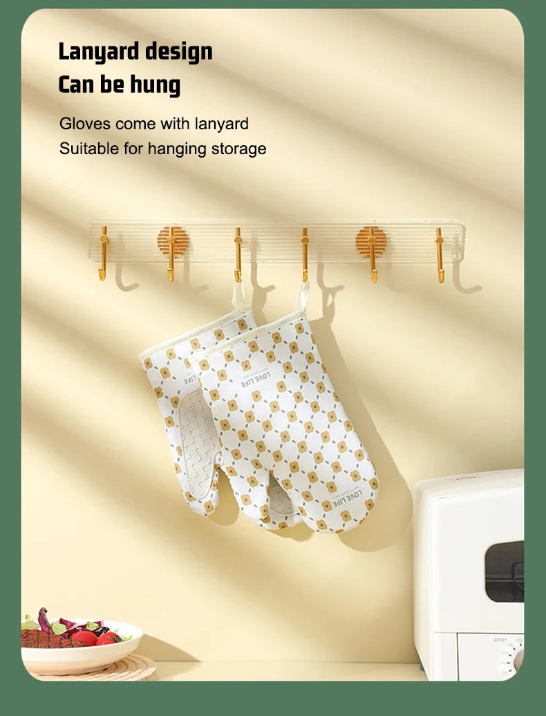 Hitzebeständige Backhandschuhe - Baumwolle/Silikon - Ofengebrauch