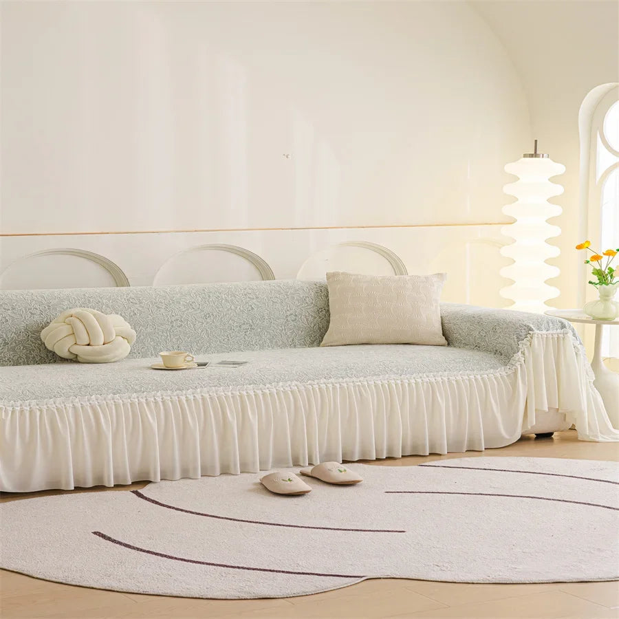 Sofabezug – Leichte Luxus-Strickdecke – Komplett L-Form 180x300cm