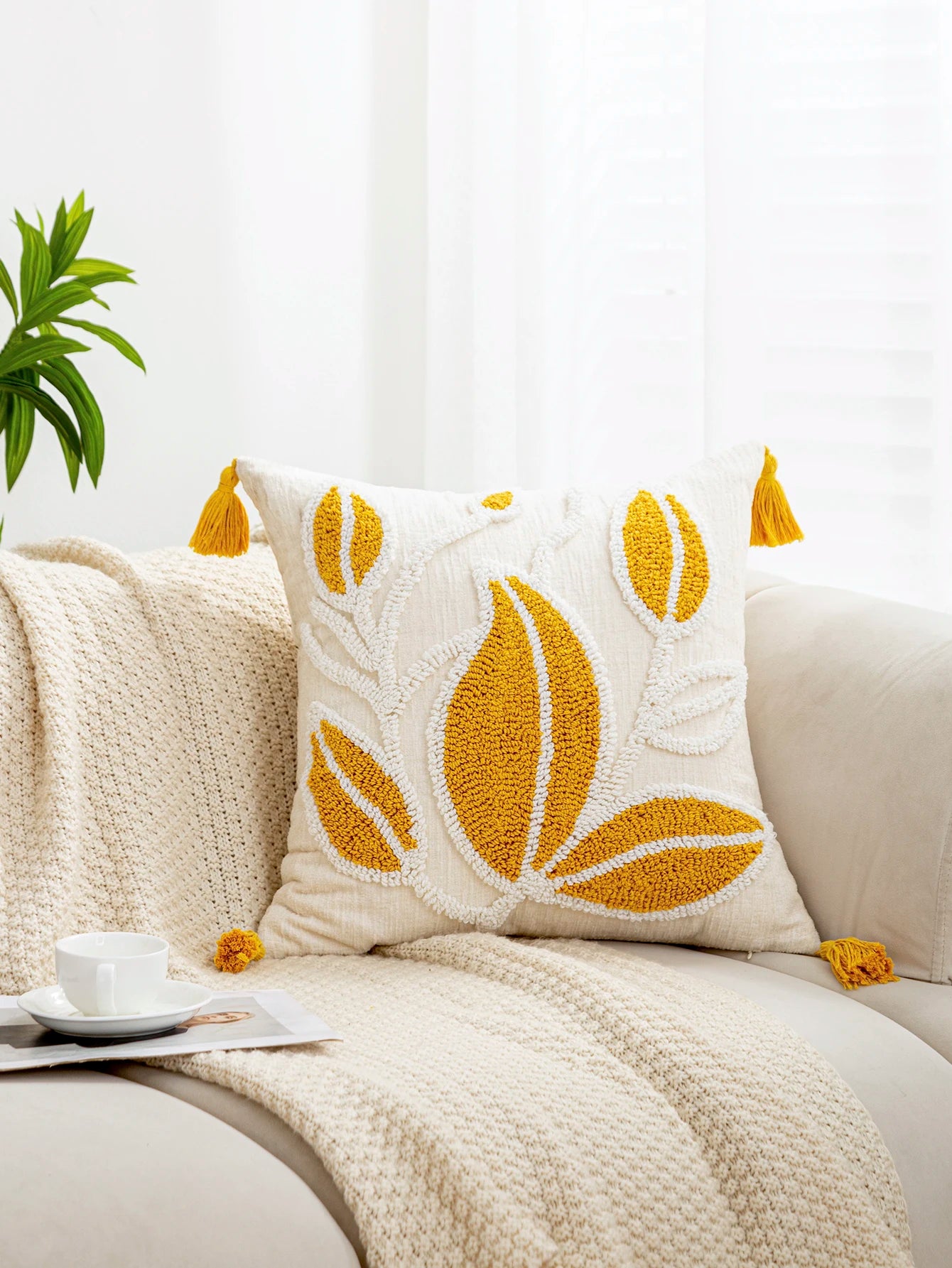 Luxus Kissenbezüge – Blumendesign Polyester – 45x45cm