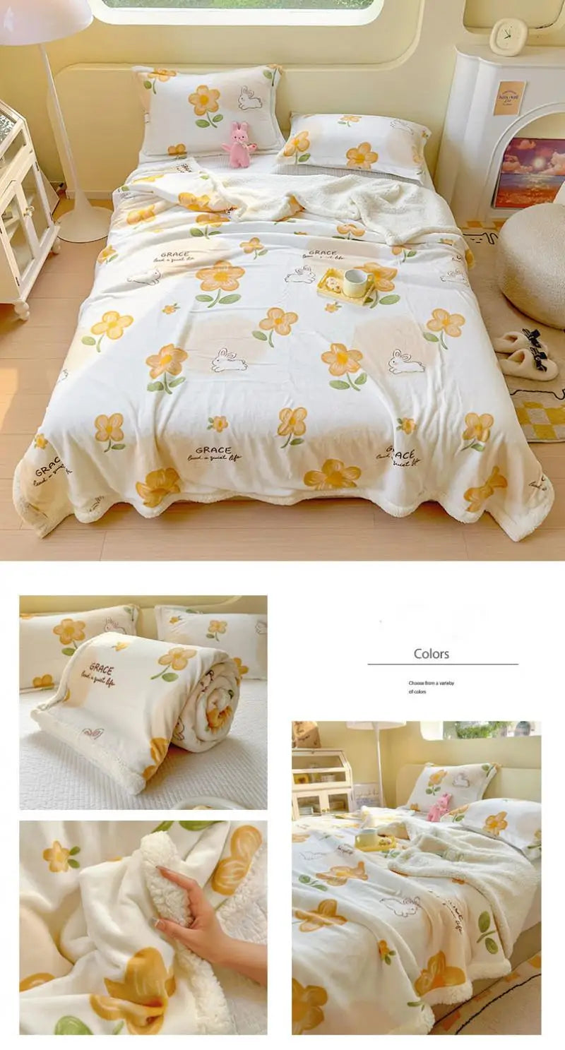 Winterdecke mit Cartoon-Design - Coral Fleece - 150x200cm