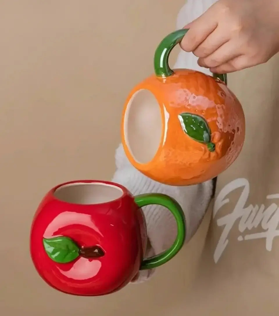 Keramiktassen – Kreatives Fruchtdesign – Kinder & Büro