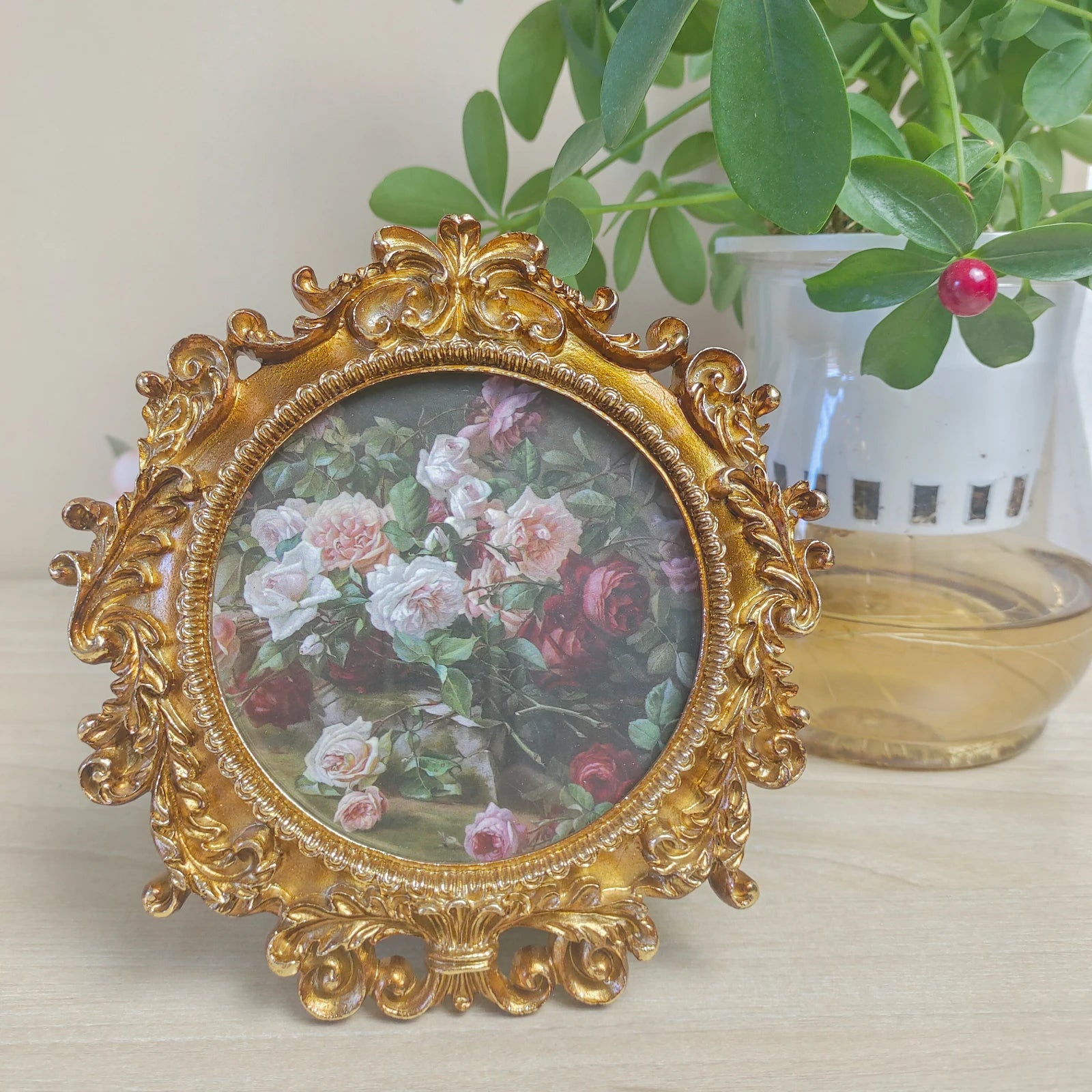 Ovale Vintage Resin Bilderrahmen – Klassisches Gold-Design