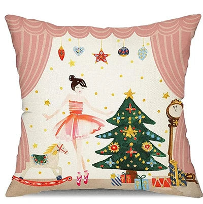 Nussknacker Kissenbezug – Leinen/Baumwolle Winter – 45x45 cm