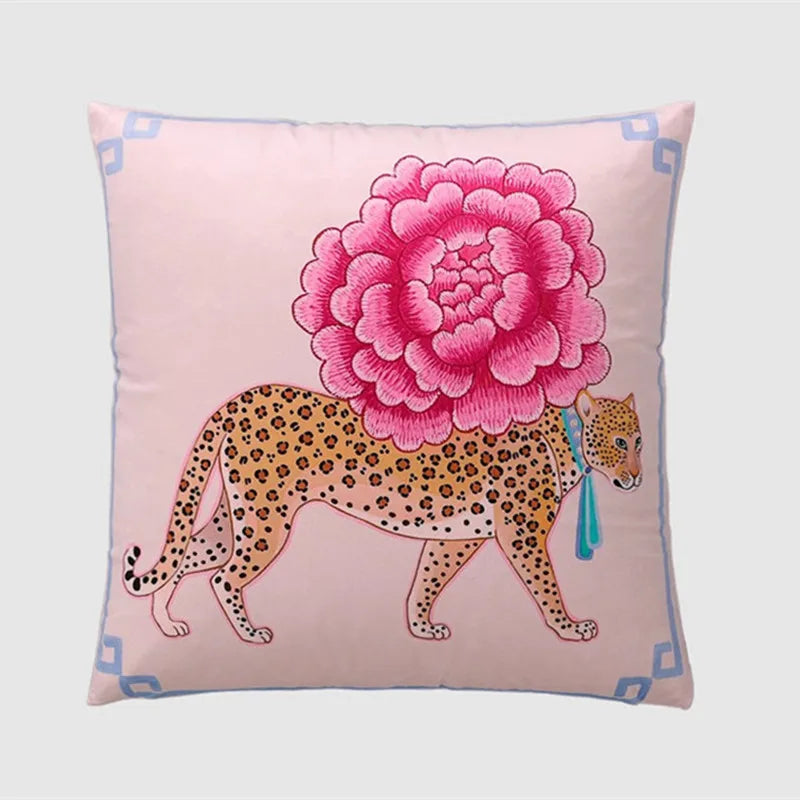 Orientalischer Samt Kissenbezug – Tiermotiv 50x50cm