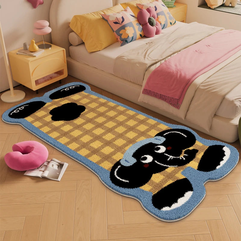 Besonders geformte Plüschmatte – Imitat Kaschmir – Schlafzimmer