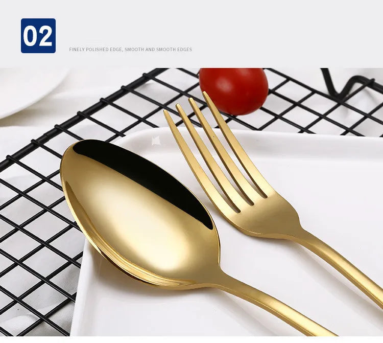 Luxus Besteckset – Gold Edelstahl – 5-teilig