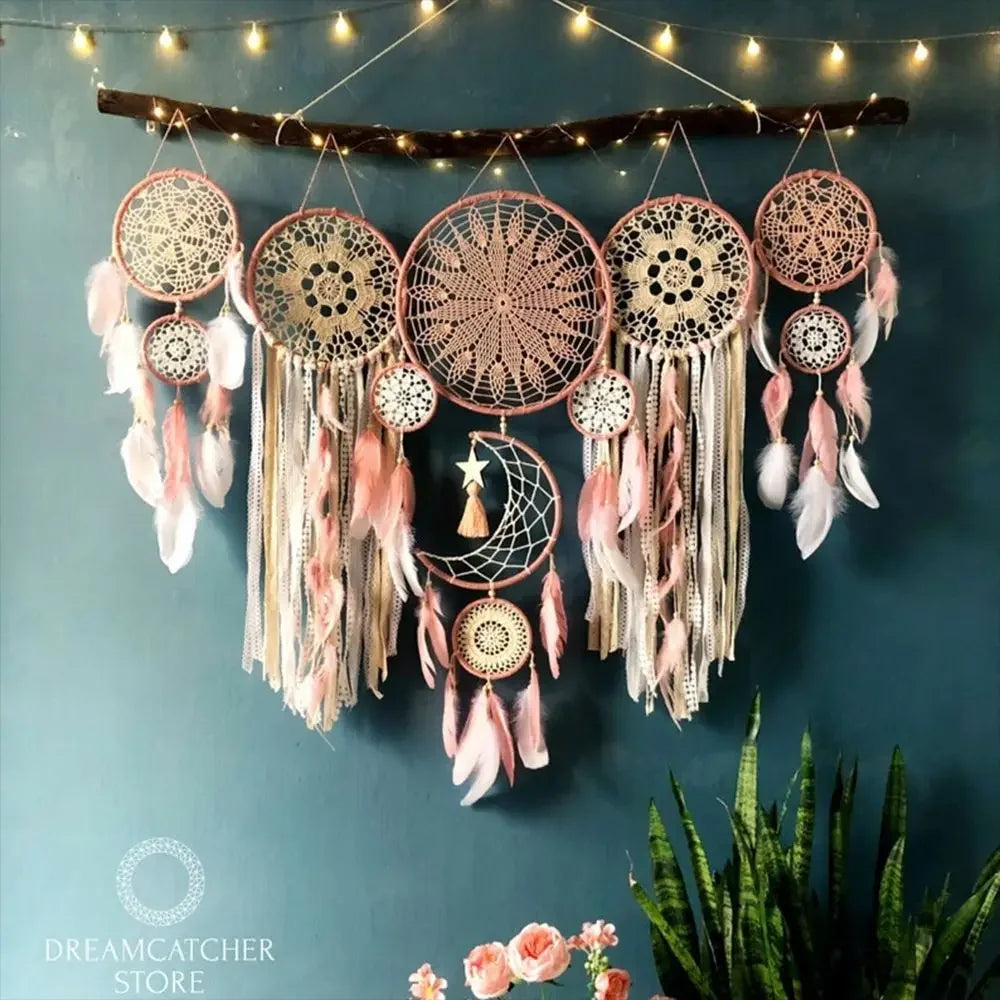 Boho Makramee Traumfänger Set – Textil Deko 5-teilig