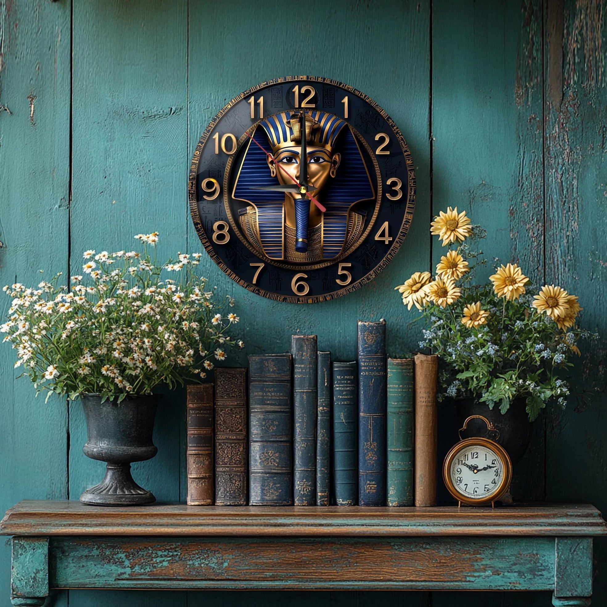 Holz Quarzwanduhr – Modernes Ägyptisches Design 30x30CM