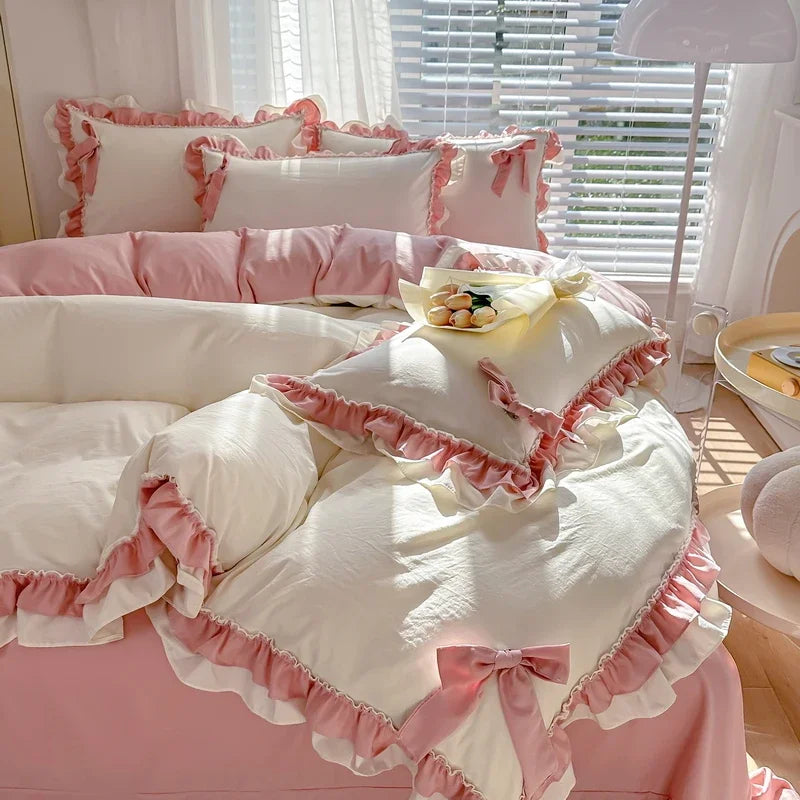 Koreanisches Princess-Bettwäsche Set – Waschbaumwolle – 1.5m/1.8m/2.0m