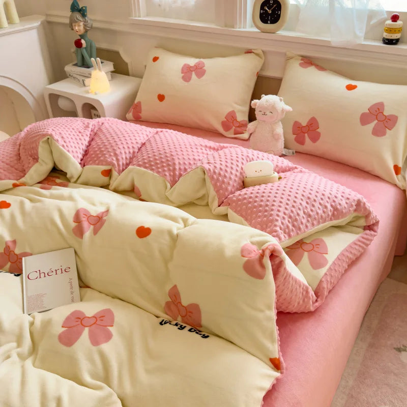 Velours-Bettbezug – Japan Stil Uni